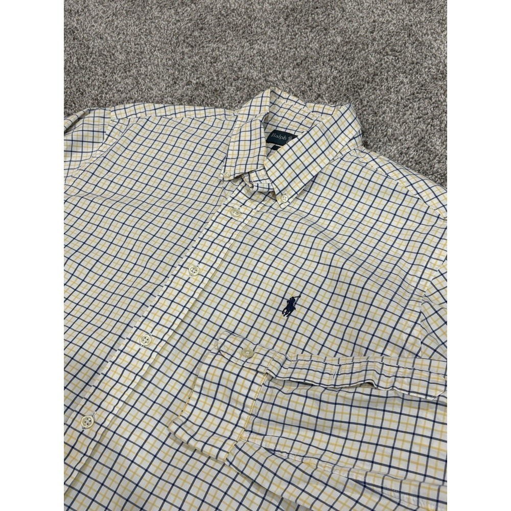 Ralph Lauren Custom Fit Mens Long Sleeve Gingham Plaid Shirt Size XL Collared